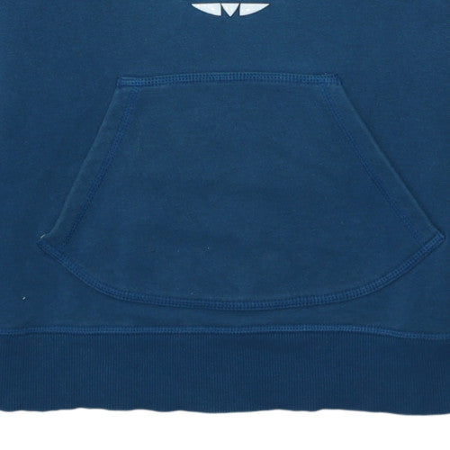 Adidas Originals Blue Women's Pullover Hoodie Size 10 Cotton Blend