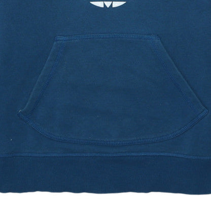 Adidas Originals Blue Women's Pullover Hoodie Size 10 Cotton Blend