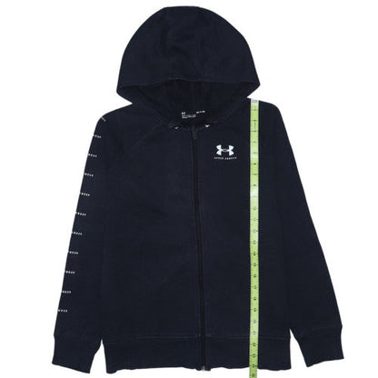 Under Armour Womens Black Full Zip Hoodie Small Loose Fit Sportswear