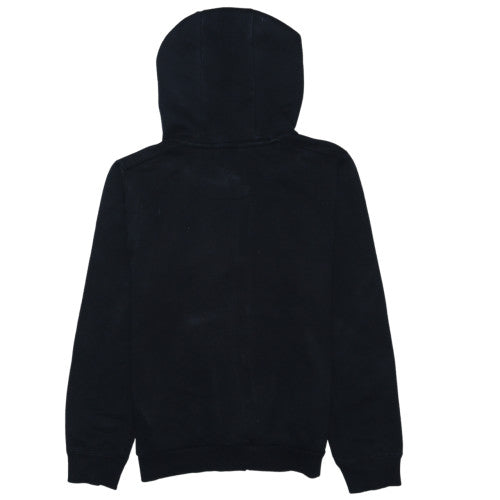 Adidas Girls Black Full Zip Hoodie 11-12 Years Essentials Logo Sweatshirt