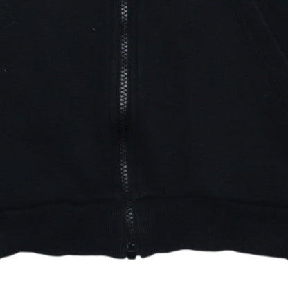 Adidas Girls Black Full Zip Hoodie 11-12 Years Essentials Logo Sweatshirt