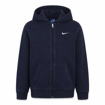 Front view of Nike boys’ blue full zip hoodie xl 15-16 years fleece sportswear