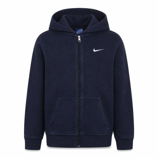 Front view of Nike boys’ blue full zip hoodie xl 15-16 years fleece sportswear