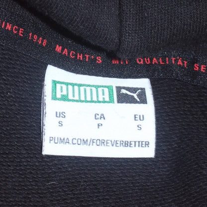 Puma Mens Black Red Pullover Hoodie Size S Logo Fleece Sweatshirt