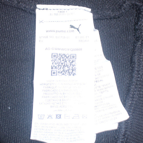 Puma Mens Black Red Pullover Hoodie Size S Logo Fleece Sweatshirt
