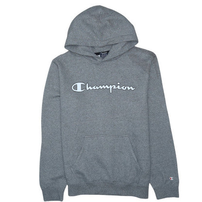 Champion Men's Grey Pullover Hoodie M Regular Fit Logo Fleece