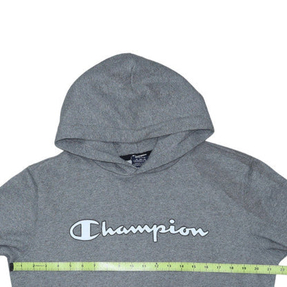 Champion Men's Grey Pullover Hoodie M Regular Fit Logo Fleece