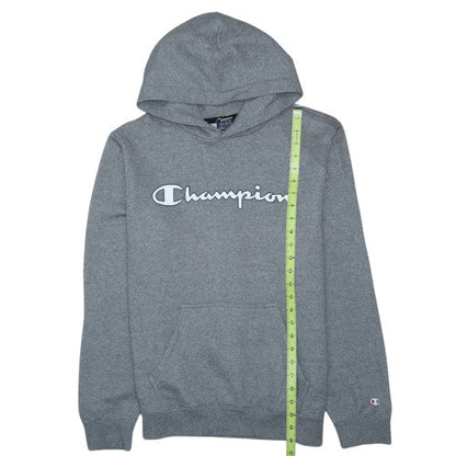 Champion Men's Grey Pullover Hoodie M Regular Fit Logo Fleece