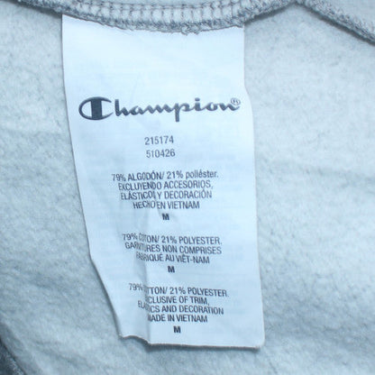 Champion Men's Grey Pullover Hoodie M Regular Fit Logo Fleece