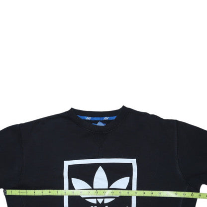 Adidas Mens Black Pullover Sweatshirt M Crew Neck Logo Sportswear