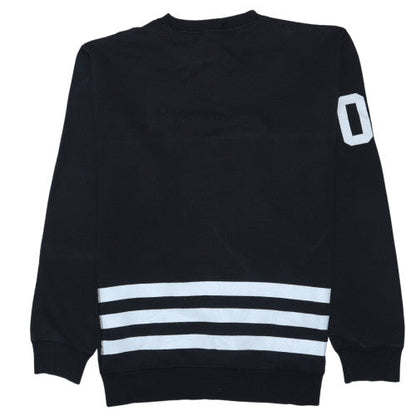 Adidas Mens Black Pullover Sweatshirt M Crew Neck Logo Sportswear