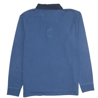 James Pringle Men's Blue Long Sleeve Cotton Polo Shirt Size L