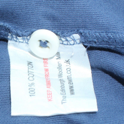 James Pringle Men's Blue Long Sleeve Cotton Polo Shirt Size L