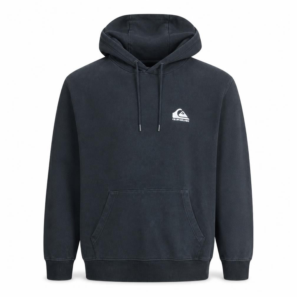 Quiksilver Mens Black XL Pullover Hoodie with Logo and Pocket