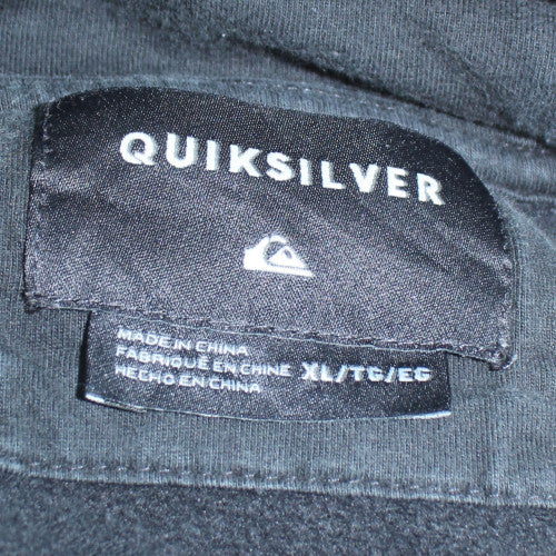 Quiksilver Mens Black XL Pullover Hoodie with Logo and Pocket
