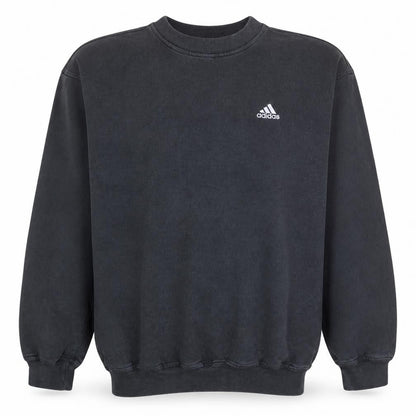 Adidas Men's Black Crew Neck Fleece Pullover Sweatshirt Size L