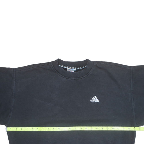 Adidas Men's Black Crew Neck Fleece Pullover Sweatshirt Size L