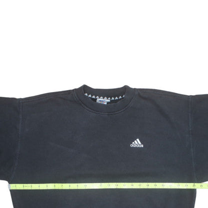 Adidas Men's Black Crew Neck Fleece Pullover Sweatshirt Size L