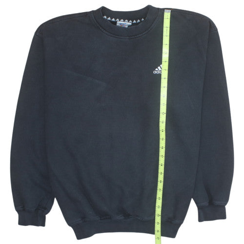 Adidas Men's Black Crew Neck Fleece Pullover Sweatshirt Size L