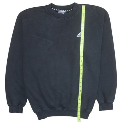 Adidas Men's Black Crew Neck Fleece Pullover Sweatshirt Size L