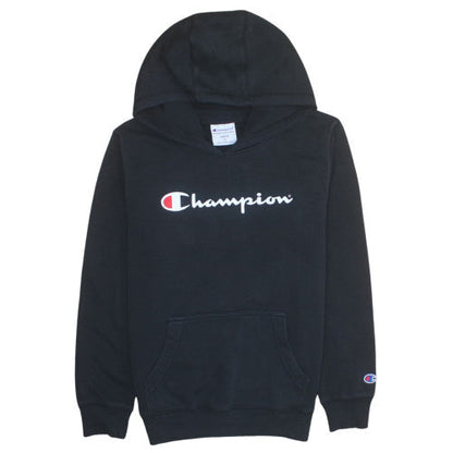 Champion Boys Black Pullover Hoodie Junior 12 Cotton Blend Casual