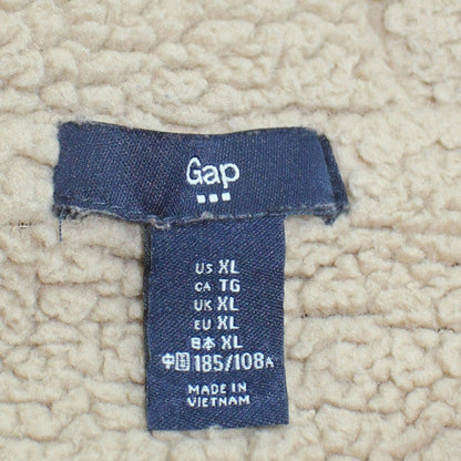GAP Men's Burgundy Full Zip Hoodie XL Sherpa Lined Casual Sweatshirt