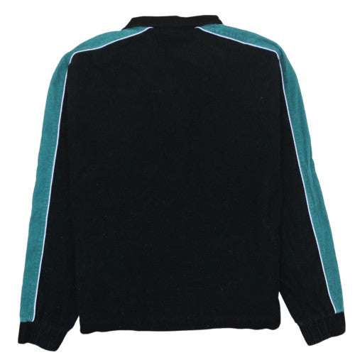 Fila Women Black Green 1/2 Zip Pullover Sweatshirt Size S