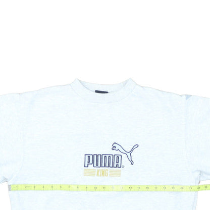 Puma King Women's Grey Pullover Sweatshirt M Embroidered Logo