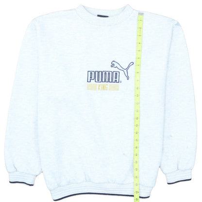 Puma King Women's Grey Pullover Sweatshirt M Embroidered Logo