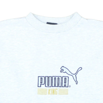 Puma King Women's Grey Pullover Sweatshirt M Embroidered Logo