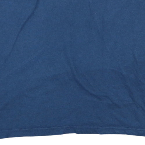 Quiksilver Men Blue Regular Fit Crew Neck Short Sleeve T-Shirt L