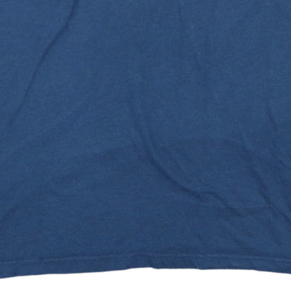 Quiksilver Men Blue Regular Fit Crew Neck Short Sleeve T-Shirt L