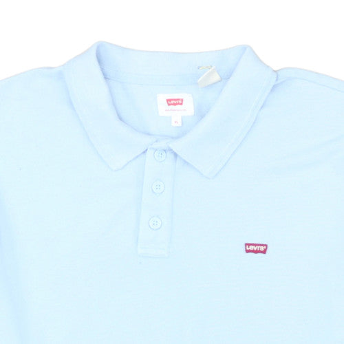 Levi's Men's Blue XL Regular Fit Cotton Polo Shirt
