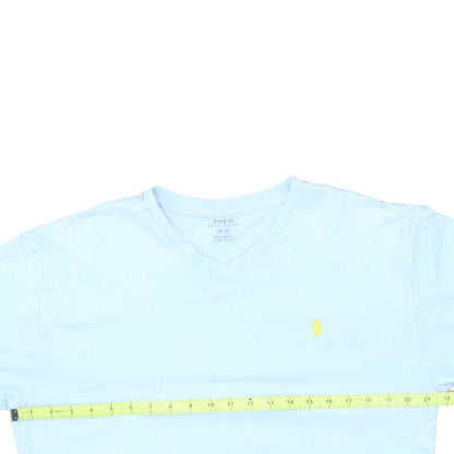 Ralph Lauren Men's Blue V-Neck Short Sleeve Cotton T-Shirt M