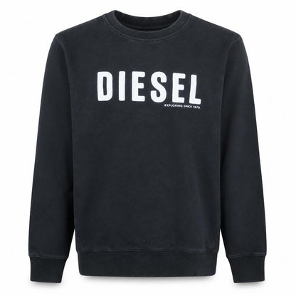 Diesel Mens Black Medium Crew Neck Pullover Sweatshirt