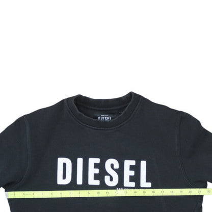 Diesel Mens Black Medium Crew Neck Pullover Sweatshirt