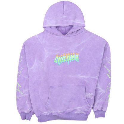 Childish Womens Lilac Pullover Hoodie Graphic Print Size S