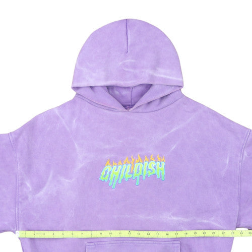 Childish Womens Lilac Pullover Hoodie Graphic Print Size S