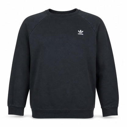 Adidas Men's Black Crew Neck Fleece Pullover Sweatshirt Size M