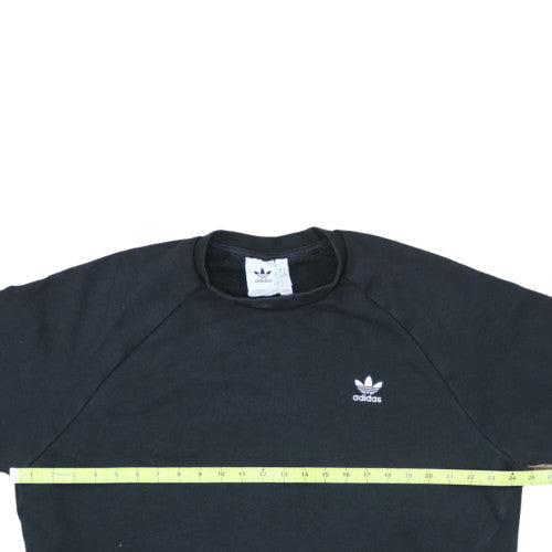 Adidas Men's Black Crew Neck Fleece Pullover Sweatshirt Size M