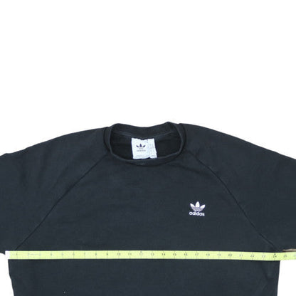 Adidas Men's Black Crew Neck Fleece Pullover Sweatshirt Size M