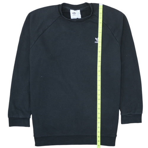 Adidas Men's Black Crew Neck Fleece Pullover Sweatshirt Size M
