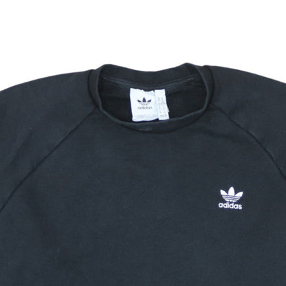 Adidas Men's Black Crew Neck Fleece Pullover Sweatshirt Size M