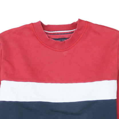 Tommy Hilfiger Men's Red Colour Block Crew Neck Sweatshirt Size M