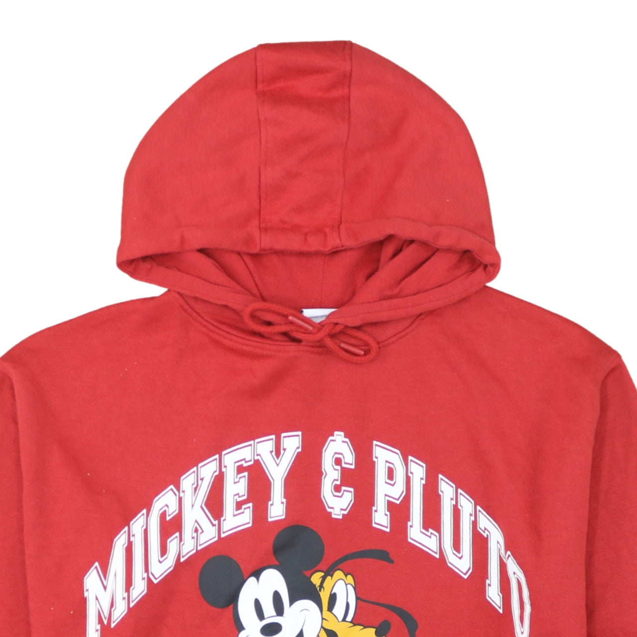 Disney Primark Women Red Mickey & Pluto Pullover Hoodie L