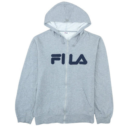Fila Men's Grey 2XL Full Zip Hoodie Sweatshirt