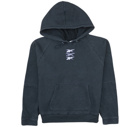 Reebok Women's Black Pullover Hoodie Size S Cotton Blend Logo Sweatshirt