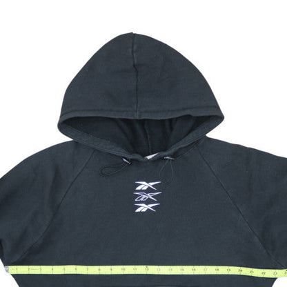 Reebok Women's Black Pullover Hoodie Size S Cotton Blend Logo Sweatshirt