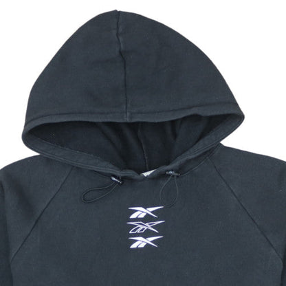 Reebok Women's Black Pullover Hoodie Size S Cotton Blend Logo Sweatshirt
