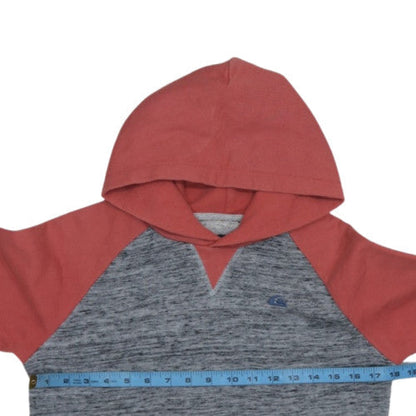 Quiksilver Womens Grey & Red Pullover Hoodie Size 12 Cotton Blend